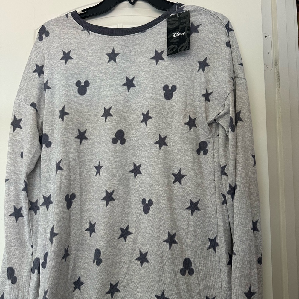 Disney Gray Pajamas with Stars and Mickey Mouse